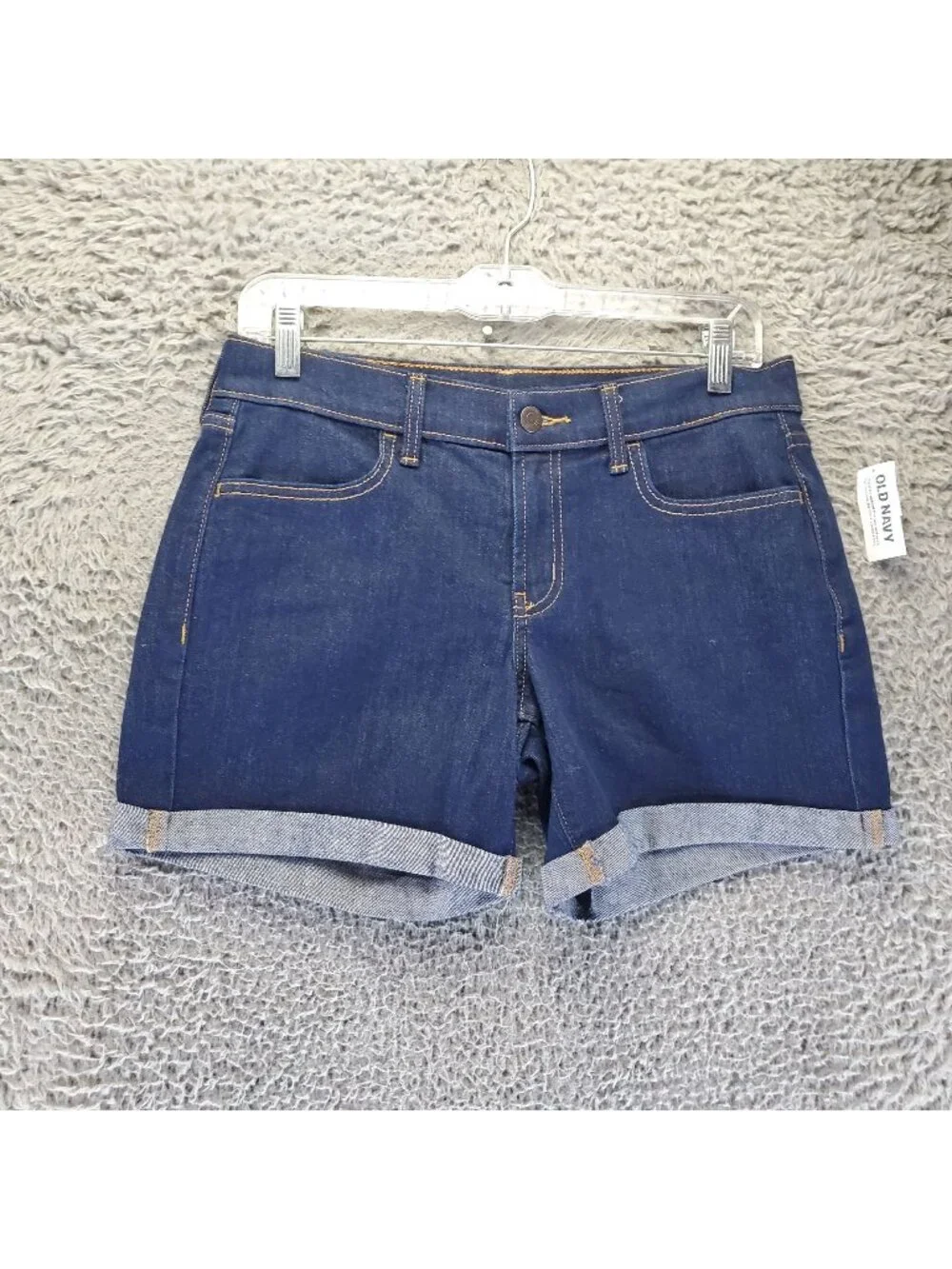 Old Navy Shorts Womens 0 Blue Mid-Rise Folded Hem Stretch Denim Jorts *NWT*
